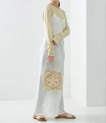 택 포함 Baserange dydine dress 린넨 롱 원피스
