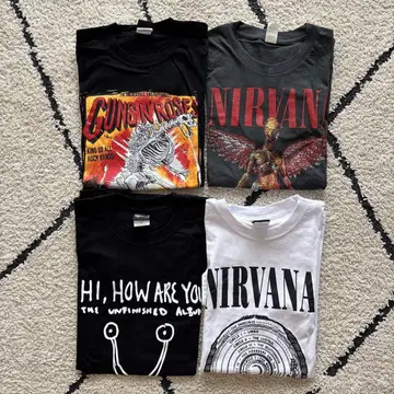 NIRVANA IN UTERO GUNS N' ROSES 밴딩 T 미사용