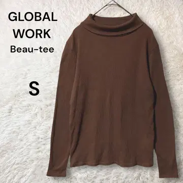 GLOBAL WORK Beau-tee 긴팔 터틀넥 코튼 리브 니트