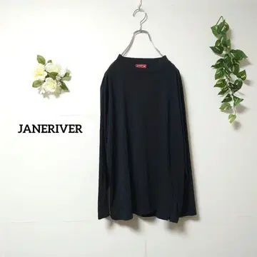 JANERIVER 아식스 크루넥 티셔츠 블랙 로고 자수 L