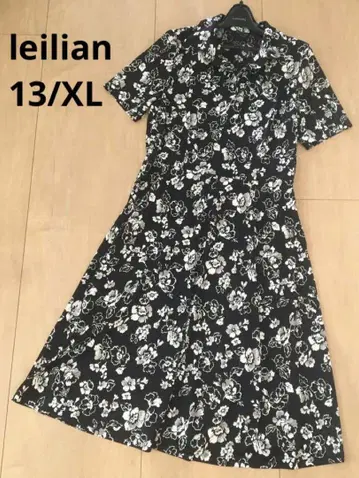 leilian 레리안 꽃무늬 반팔 롱 원피스 A 라인 13 XL