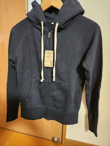 신상품 미사용 MUJI 후드티 네이비 지퍼 오가닉 코튼 무인양품