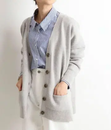 SLOBE IENA V넥 가디건 그레이