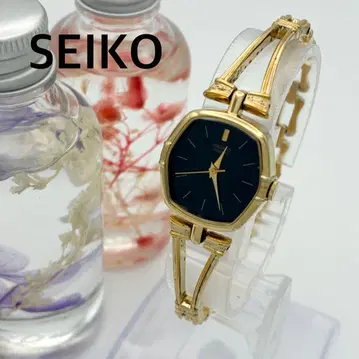 작동 손목시계 SEIKO 세이코 골드 블랙 새상품 배터리 A72