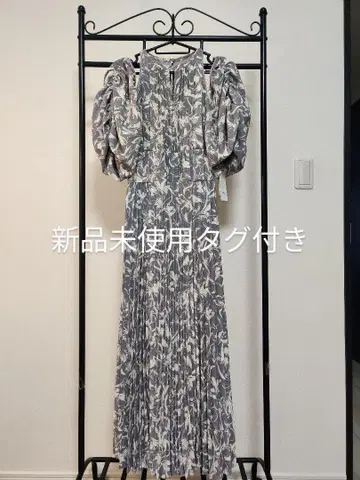 SNIDEL 2way 볼륨 슬리브 프린트 원피스