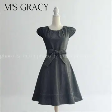 M'S GRACY* 허리 리본 데님 원피스