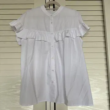 BEAMS 빔즈 하트 프릴 블라우스 화이트