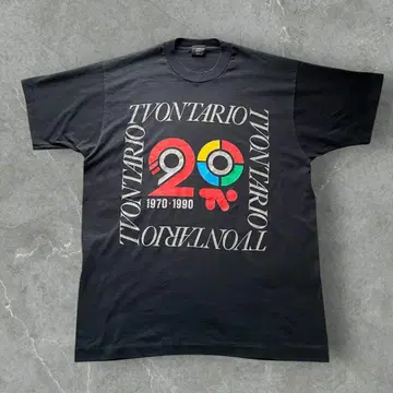 90s TVONTARIO 20주년 기념 티셔츠 블랙 XL
