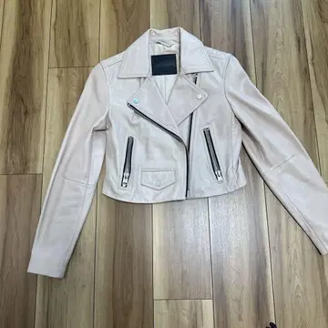 ALLSAINTS 베이지 가죽 라이더 자켓 UK6