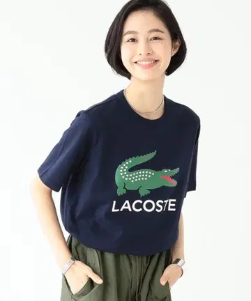 라코스테 빅 악어 로고 티셔츠 네이비 티셔츠 beams 별주