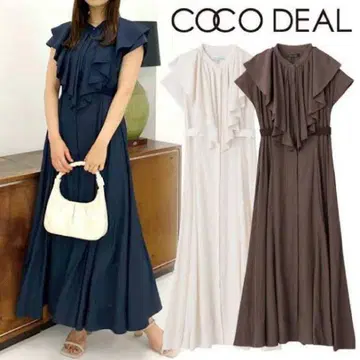 COCO DEAL 프릴 원피스 네이비