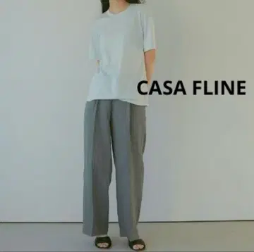 새상품급 CASA FLINE 카사플라인 썸머 울 풀온 팬츠 그레이