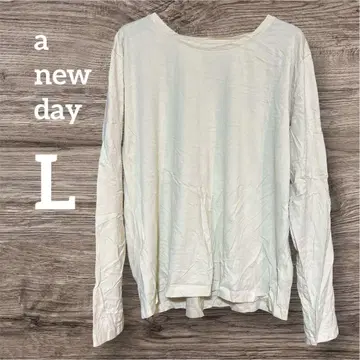 a new day 긴팔 티셔츠 L 아이보리 셔츠
