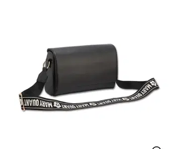 MARY QUANT 로고 자카드 스퀘어 미니 숄더백 (블랙)