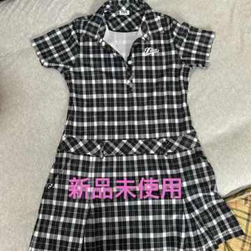 휠라 골프 체크 무늬 원피스