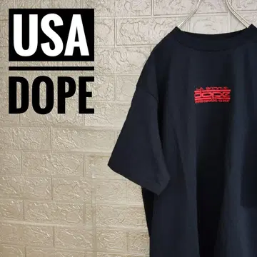 USA제 DOPE 새상품급 원포인트 로고 자수 티셔츠 네이비 L