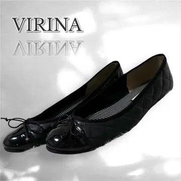 VIRINA 비리나 플랫 슈즈 펌프스 블랙 리본 블랙 로우 힐