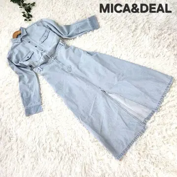 MICA&DEAL 데님 원피스 셔츠 원피스 데님 자켓 커버올