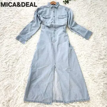 MICA&DEAL 데님 원피스 셔츠 원피스 데님 자켓 커버올