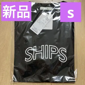 새상품 SHIPS 쉽스 라운드 프린트 로고 티셔츠 블랙 계열 S