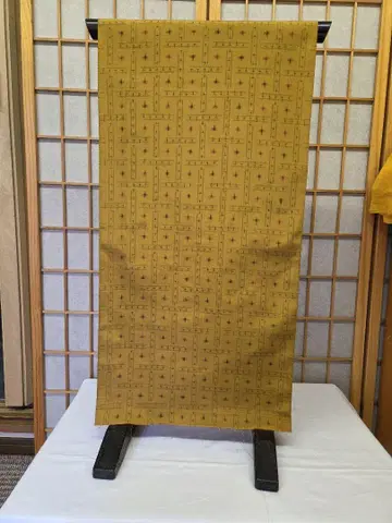 순수 실크 노랑 하치조 짠직물 421