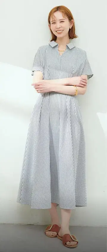 natural couture 시원한 스키퍼 카라 고급스러운 원피스