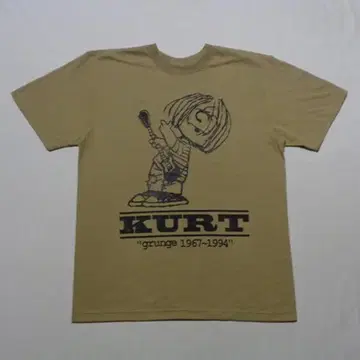 NIRVANA 닐바나 커트 코베인 티셔츠 샌드 카키 (XL) 스누피