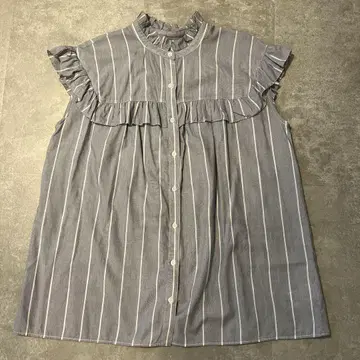 스픽 앤 스팬 소프트 브로드 스트라이프 프릴 블라우스