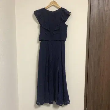 새상품급! dazzlin 드레스 백 리본 파이핑 레이스 드레스 네이비 S