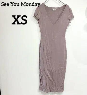 See You Monday [XS] 티셔츠 원피스 V 넥 타이트 원피스