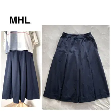 MHL. 빈티지 코튼 트윌 스커트 2023 일본제 네이비 네이비