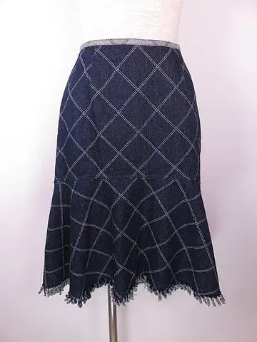 앤디 콜 un dix cors 데님 플레어 스커트  컷팅 마감 M