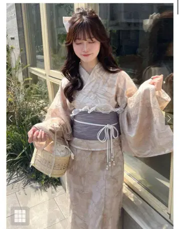 꽃무늬 유카타, 오비, 바스켓백 세트