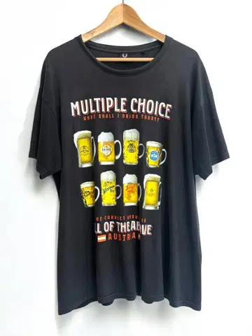 90S FOX ORIGINALS 그래픽 맥주 프린트 티셔츠 XL