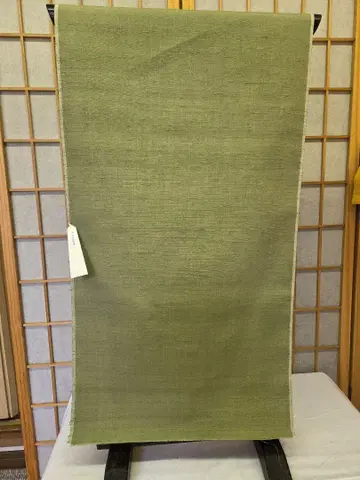 올리브 그린 명주 원단 미사용
