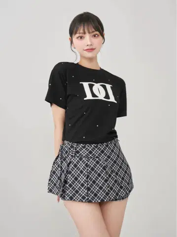 Darich 퀼팅 아플리케 비쥬 티셔츠