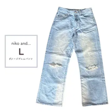 niko and... JEANS 데미지 데님 팬츠 L