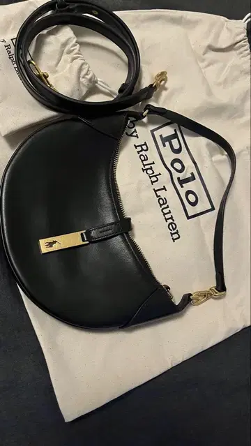 랄프 로렌 Polo ID 카프 스킨 미니 숄더백