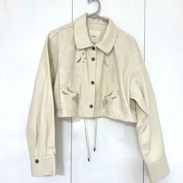 자수 데님 아이보리 자켓