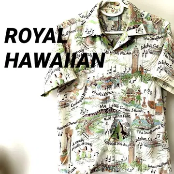 ROYAL HAWAIIAN 반팔 알로하 셔츠 하와이안 프린트 S 사이즈