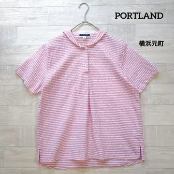 PORTLAND 포틀랜드 시어서커 블라우스 3 요코하마 모토마치