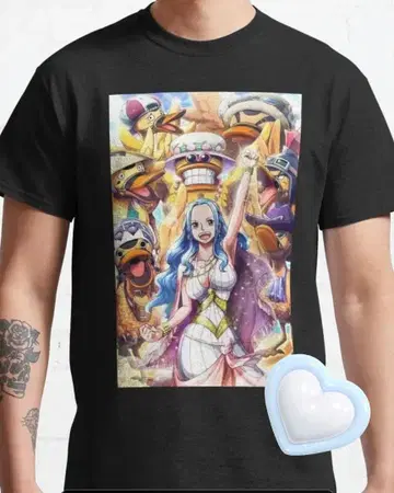 원피스 비비 프린트 티셔츠 블랙 3XL