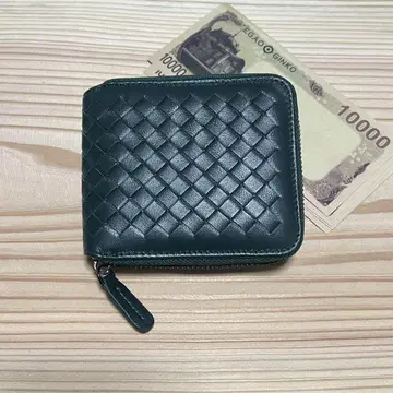 그린 그린 램스킨 천연 가죽 뜨개질 미니 지갑 컴팩트 양가죽 두겹 지갑