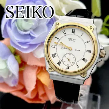 초레어 작동 손목시계 SEIKO 세이코 실버 웨이브 벨트 새상품 G69