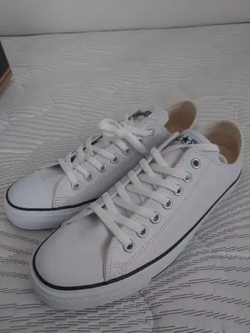 미사용 새상품 27.5 CONVERSE ALL STAR OX/가죽 화이트