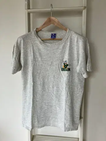 90's 챔피온 티셔츠 자수 마블링 그레이