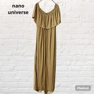 9669 나노 유니버스 오프 숄더 오버롤 살로펫 도트 무늬 브라운