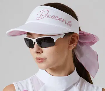 Descente 데상트 골프 여성용 LUXE 바이저 화이트/핑크