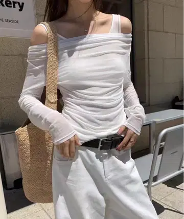 탱크탑 세트 오프 숄더 시어 탑 / 메쉬 롱 T