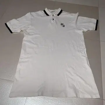 MEN'S BATSU 화이트 피케 셔츠 MBS 자수